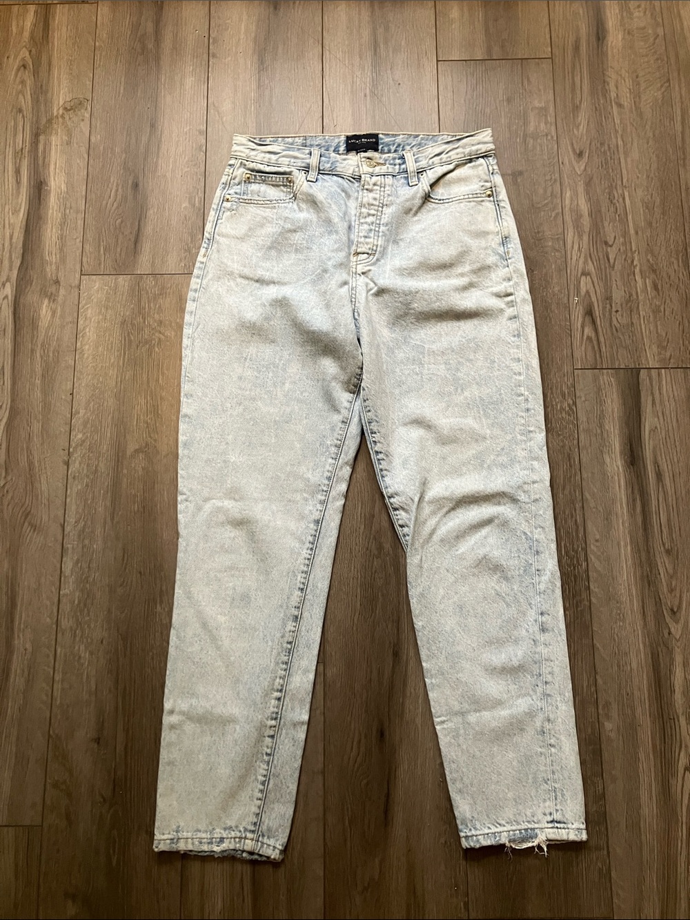 Lucky Brand Drew Mom High Rise Acid Wash Tapered Denim Jeans Women’s 8/29R
